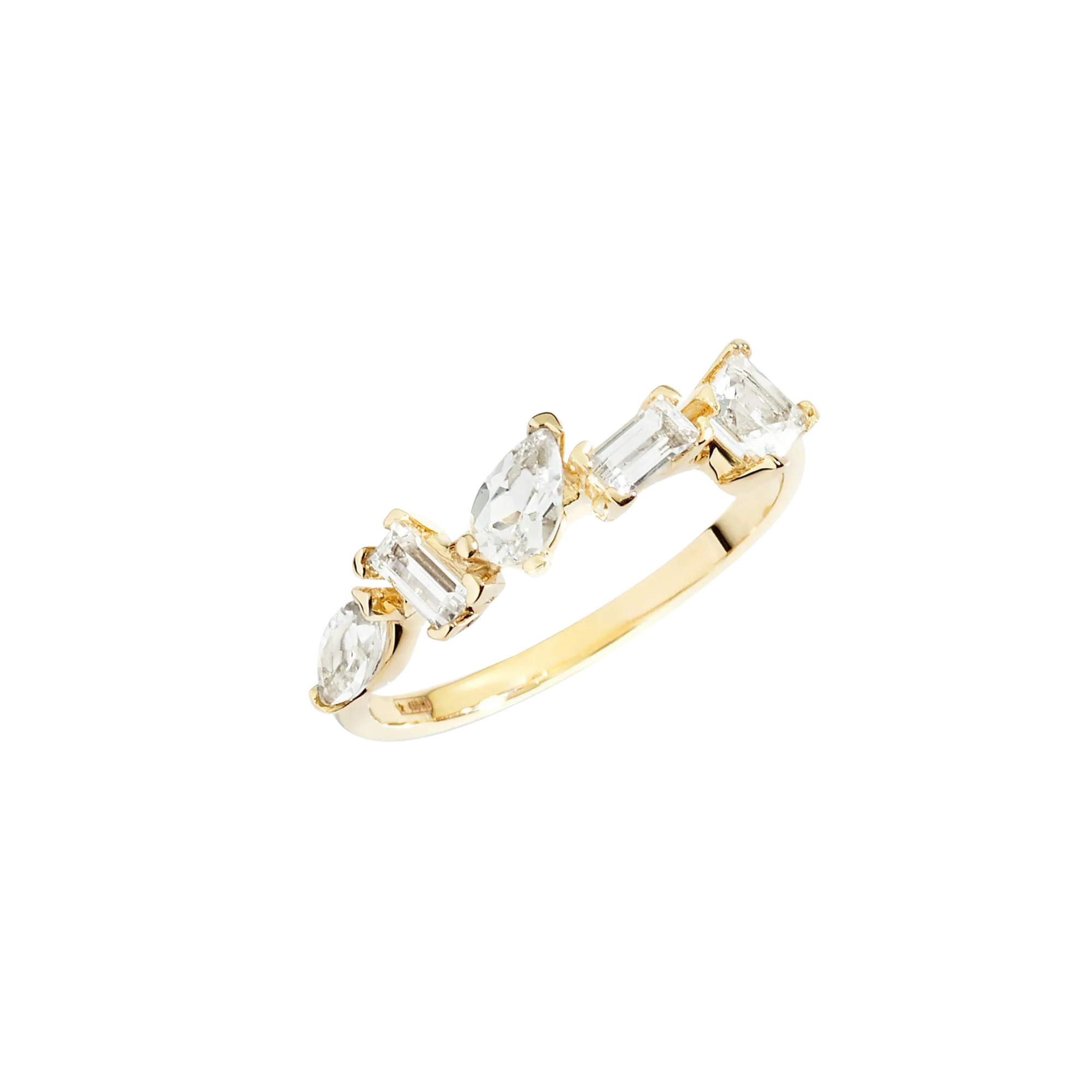 DoDo Halb-Eternity Ring mit Weissen Topasen - DAC5003-FCUTS-TB09G