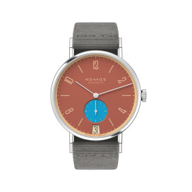 Unisex, NOMOS Glashütte Tangente 38 Datum Ziegelblau  179.S27