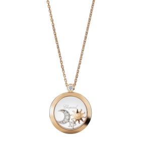 Halsschmuck, Roségold, Chopard Happy Sun, Moon and Stars Halskette mit Anhänger 799434-5201