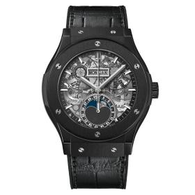 Herrenuhr, Hublot Classic Fusion Aerofusion Moonphase Black Magic 547.CX.0170.LR