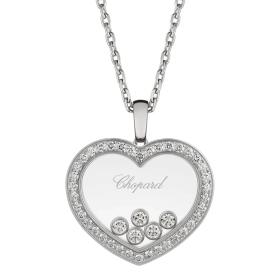 Halsschmuck, Weißgold, Chopard Happy Diamonds Icons Halskette mit Anhänger 79A039-1201