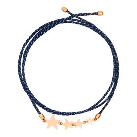 Armschmuck, Roségold, DoDo Armband Stellina mit Kordel DBC1003-STAR4-BLU9R