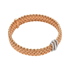 Roségold, Armschmuck, FOPE Eka Flex'it Armband mit Diamantpavé, Ref: 58704BX_PB_R_BBB_0XS