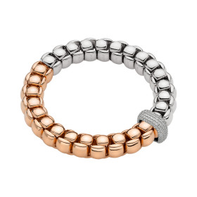 Roségold &amp;amp; Weißgold, Armschmuck, FOPE Eka Flex'it Armband mit Diamantpavé, Ref: 52107B2_PB_1_XBX_00S