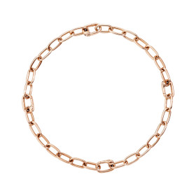Silber rosévergoldet, Armschmuck, DoDo Armband Essentials mit aufklappbaren Gliedern, Ref: DBC1001-CHAIN-00RAG-XXL