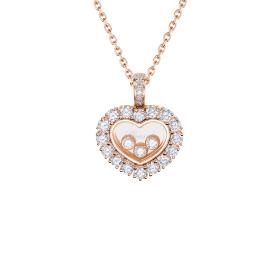 Halsschmuck, Roségold, Chopard Happy Diamonds Icons Joaillerie Halskette mit Anhänger 79A615-5001