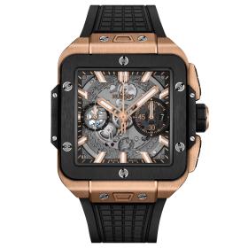 Herrenuhr, Hublot Square Bang Unico King Gold Ceramic 821.OM.0180.RX