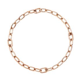 Silber rot/rosé-vergoldet, Armschmuck, DoDo Armband Essentials mit aufklappbaren Gliedern DBC1001-CHAIN-00RAG
