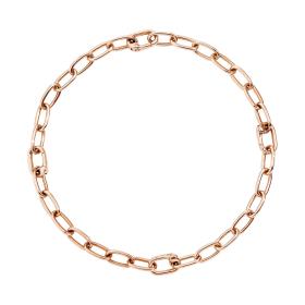 Armschmuck, Silber rot/rosé-vergoldet, DoDo Armband Essentials mit aufklappbaren Gliedern DBC1001-CHAIN-00RAG