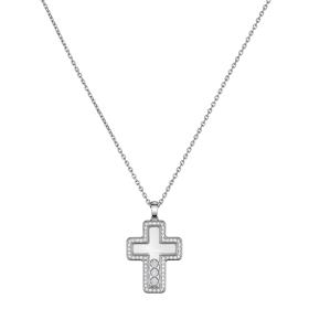 Halsschmuck, Weißgold, Chopard Happy Diamonds Cross  Anhänger 79A410-1001