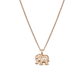 Roségold, Halsschmuck, Chopard Happy Diamonds Elefant Anhänger mit Halskette 79A189-5001