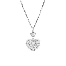 Weißgold, Halsschmuck, Chopard Happy Hearts Anhänger mit Halskette 797482-1009
