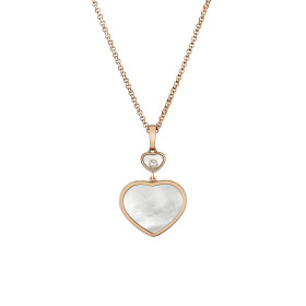 Roségold, Halsschmuck, Chopard Happy Hearts Anhänger mit Halskette, Ref: 797482-5301