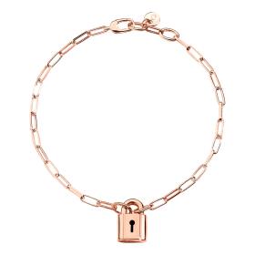 Armschmuck, Silber rot/rosé-vergoldet, DoDo Armband Vorhängeschloss DBC2002-LOCKS-00RAG