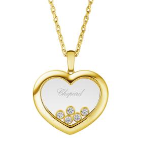 Halsschmuck, Gelbgold, Chopard Happy Diamonds Anhänger mit Kette 79A039-0001