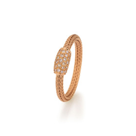         Roségold, Ringe, Jörg Heinz Mesh Ring Pavé HSR1.1-2.5 750 4 00130 54