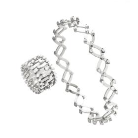Ringe, Weißgold, Serafino Consoli Serafino Multi-Size Ring und Armband SRB 1492 F4 WG WD