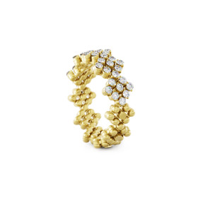 Gelbgold, Ringe, Serafino Consoli Brevetto Flower Multi-Size Ring, Ref: RMS FL H2 YG WD