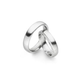 Ringe, Platin, Henrich & Denzel Acanto Trauringe P1905.55000-P4239.11000