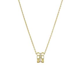 Gelbgold, Halsschmuck, Chopard Ice Cube Anhänger mit Halskette 797005-0003