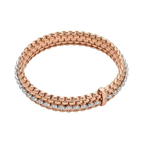 Roségold, Armschmuck, FOPE Eka Flex'it Armband mit Diamantpavé, Ref: 58504BX_PB_R_RBX_00L