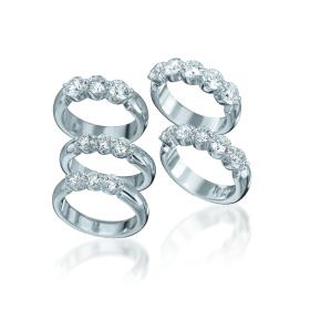 Weißgold, Ringe, Heinz Mayer Memoirering in halber Krappenfassung M4872-M4885