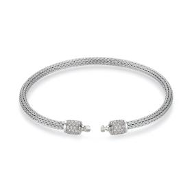 Weißgold, Armschmuck, Jörg Heinz Classics Flex & Mesh Armband Pavé HS06.A-3.0 750 1 00124 16
