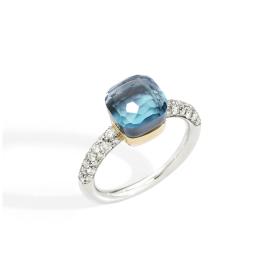 Weißgold, Ringe, Pomellato Nudo Deep Blue kleiner Ring PAB7040O6WHRDB0OY