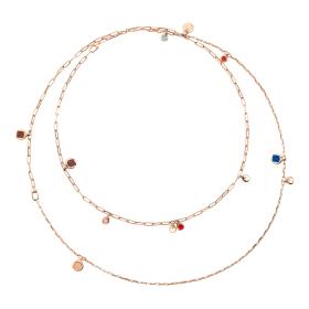 Halsschmuck, Silber rot/rosé-vergoldet, DoDo Halskette Bazaar DCC1010-BAZAA-EXRAG