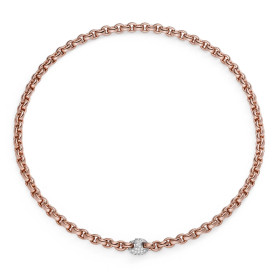         Rotgold, Halsschmuck, IsabelleFa Collier "ChaCha 6" Pavéclasp 04106/45BKHS-RR