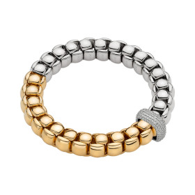 Gelbgold &amp;amp; Weißgold, Armschmuck, FOPE Eka Flex'it Armband mit Diamantpavé, Ref: 52107B2_PB_2_XBX_00M