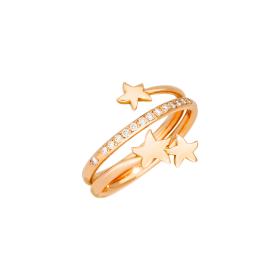 Ringe, Roségold, DoDo Ring Stellina „Precious“ mit Diamanten DAC1007-STAR3-DB09R