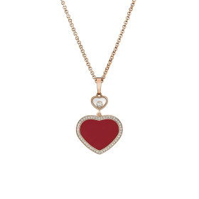 Roségold, Halsschmuck, Chopard Happy Hearts Anhänger mit Halskette 79A074-5801