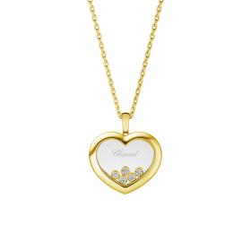 Gelbgold, Halsschmuck, Chopard Happy Diamonds Anhänger mit Kette 79A039-0001