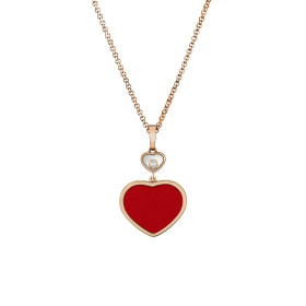 Roségold, Halsschmuck, Chopard Happy Hearts Anhänger mit Halskette, Ref: 797482-5801