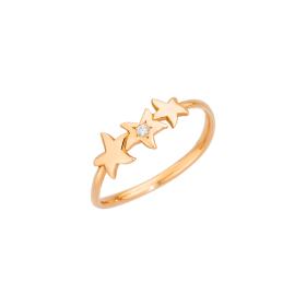 Ringe, Roségold, DoDo Ring Stellina „Precious“ mit Diamanten DAC1008-STAR3-DB09R