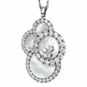 Halsschmuck, Weißgold, Chopard Happy Dreams Anhänger mit Kette Mother of Pearl 799882-1001