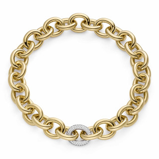 Gelbgold, Halsschmuck, IsabelleFa Collier "Eternelle 22" Pavé, Ref: 04222/46BMO-GG