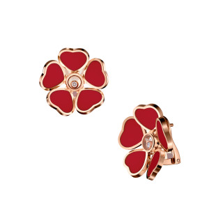 Roségold, Ohrringe, Chopard Happy Hearts Flowers Ohrringe, Ref: 84A085-5811