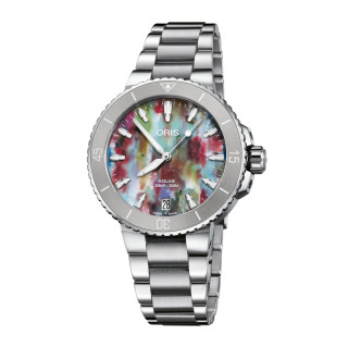 Damen- und Herrenuhr, ORIS Aquis Date, Ref: 01 733 7770 4150-Set