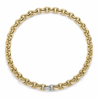Gelbgold, Halsschmuck, IsabelleFa Collier "ChaCha 11" Pavé, Ref: 04111/45BMOx2-GG