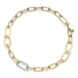 Gelbgold, Halsschmuck, IsabelleFa Collier "Romance" Pavé, Ref: 41215/45BMO-GG