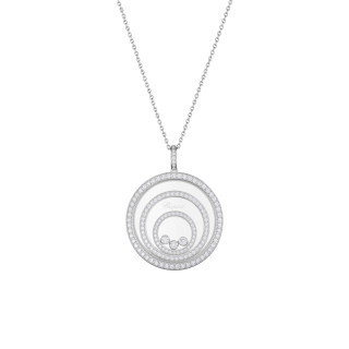 Weißgold, Halsschmuck, Chopard Happy Spirit Anhänger mit Halskette, Ref: 798232-1001