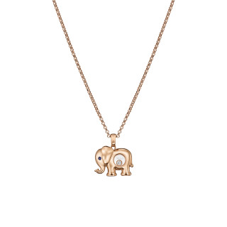 Roségold, Halsschmuck, Chopard Happy Diamonds Elefant Anhänger mit Halskette, Ref: 79A189-5001