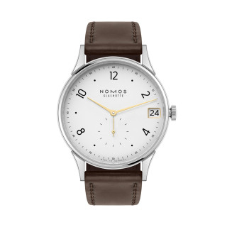 Damen- und Herrenuhr, NOMOS Glashütte Minimatik 39 Datum Gold, Ref: 1251
