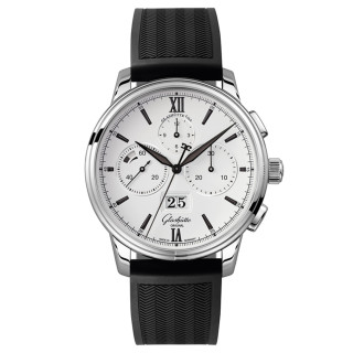 Damen- und Herrenuhr, Glashütte Original Senator Chronograph 
Panoramadatum, Ref: 1-37-01-05-02-33