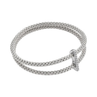 Weißgold, Armschmuck, FOPE Prima doppeltes Mesh-Armband mit Diamantpavé, Ref: 74008BX_BB_B_XBX_0XS