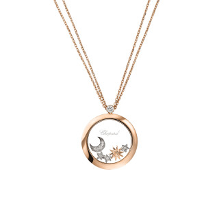 Roségold, Halsschmuck, Chopard Happy Diamonds Anhänger mit Halskette, Ref: 799450-5201