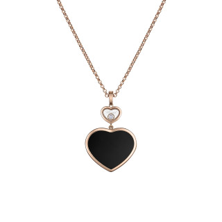 Roségold, Halsschmuck, Chopard Happy Hearts Anhänger mit Halskette, Ref: 79A075-5201