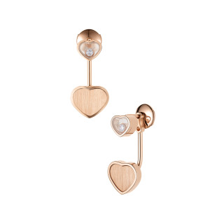 Roségold, Ohrringe, Chopard Happy Hearts Golden Hearts Ohrhänger, Ref: 83A007-5021